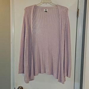 Old Navy Open Stich Open Front Belle Sleeve Cardigan Sweater, XXL, Lilac